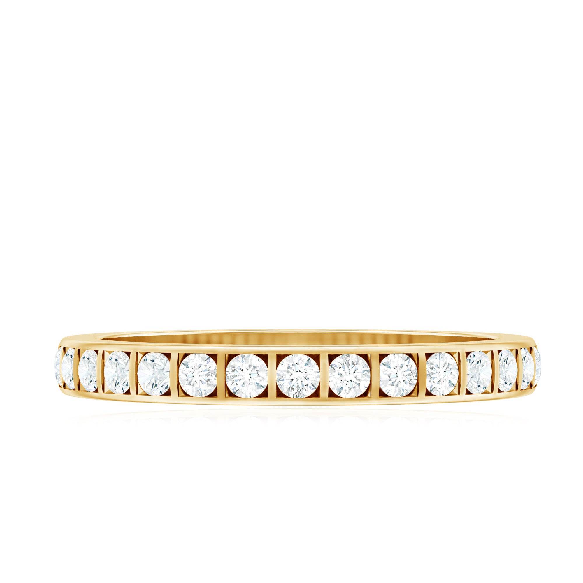 Bar Set Moissanite Half Eternity Band For Women D-VS1 - Rosec Jewels
