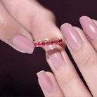 Natural Ruby Eternity Stackable Ring for Women AAA - Rosec Jewels
