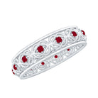 Natural Ruby Celtic Knot Wedding Band for Women AAA - Rosec Jewels