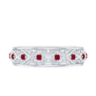 Natural Ruby Celtic Knot Wedding Band for Women AAA - Rosec Jewels