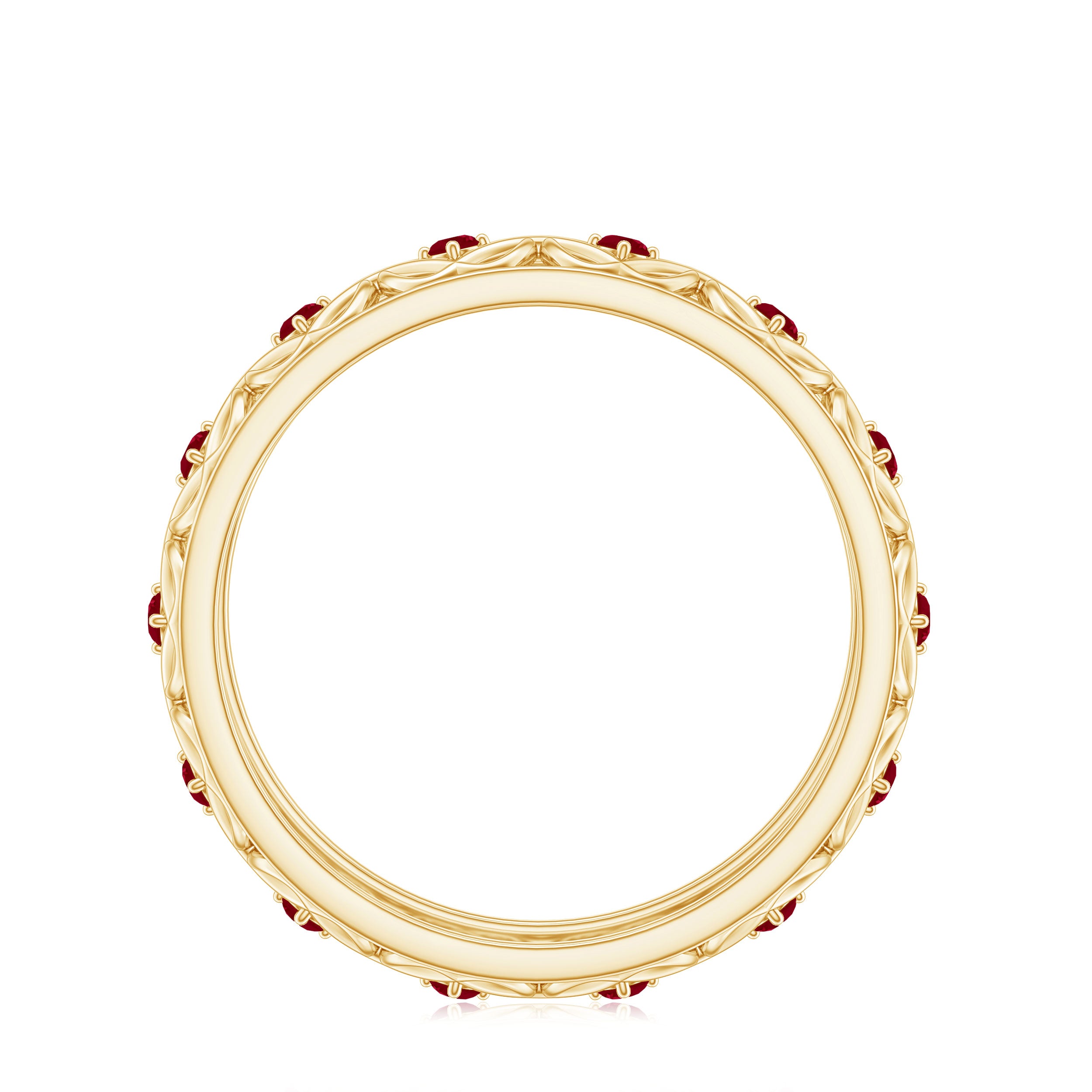 Natural Ruby Celtic Knot Wedding Band for Women AAA - Rosec Jewels