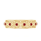Natural Ruby Celtic Knot Wedding Band for Women AAA - Rosec Jewels