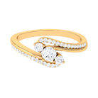 3 Stone Diamond Bypass Engagement Ring Diamond - ( HI-SI ) - Color and Clarity - Rosec Jewels
