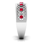 Rosec Jewels-Vintage Inspired Ruby Half Eternity Anniversary Band Ring