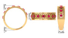 Rosec Jewels-Vintage Inspired Ruby Half Eternity Anniversary Band Ring