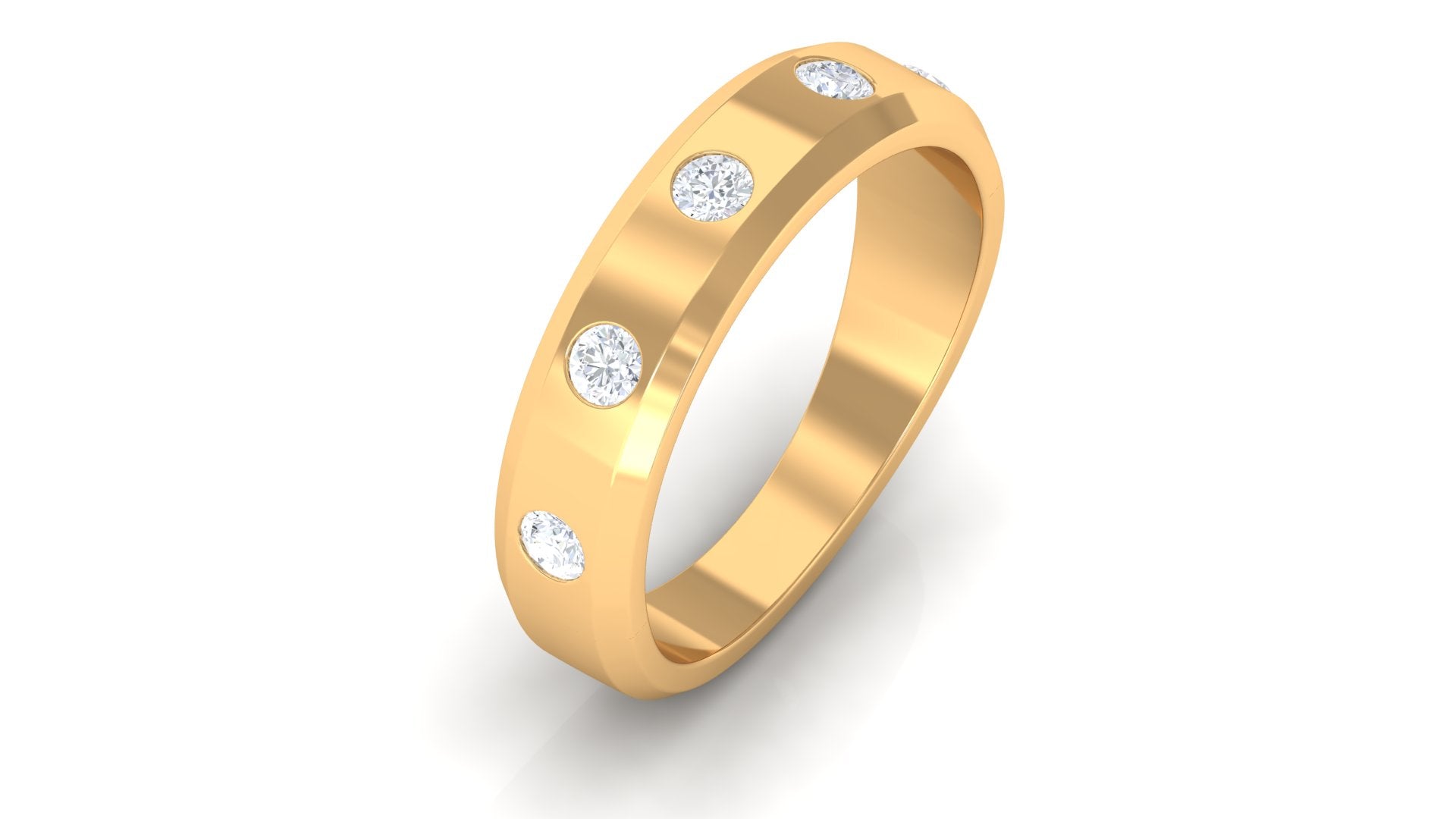 Certified Natural Diamond Mens Wedding Band Natural - ( HI-SI ) - Rosec Jewels