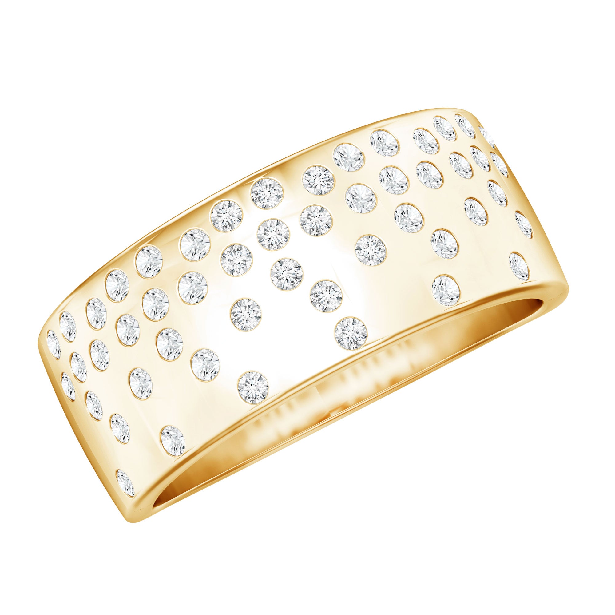 Rosec Jewels-Lab Grown Diamond Wide Wedding Band With Certificate