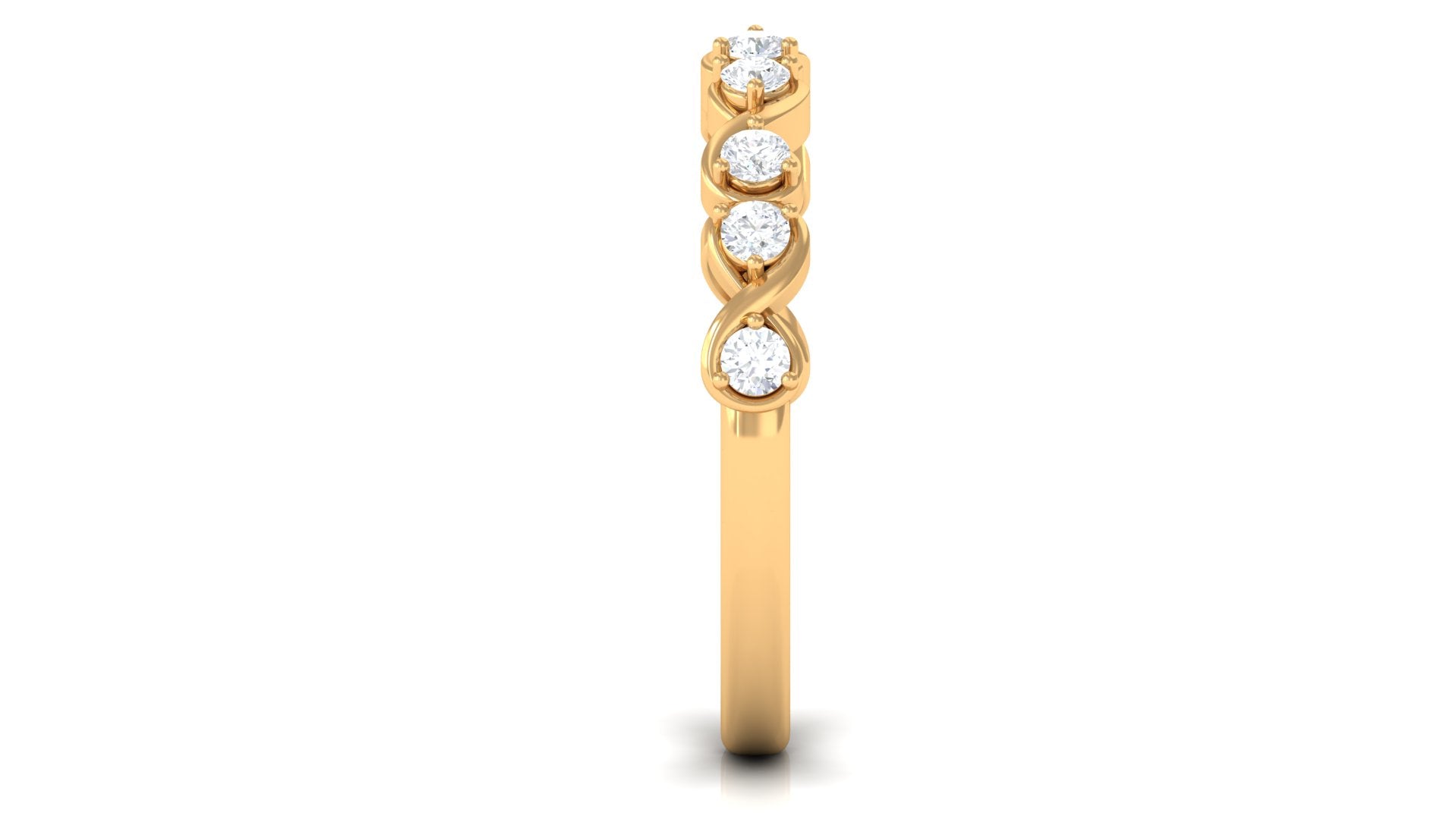 Rosec Jewels-Natural Diamond Half Eternity Infinity Ring for Valentines