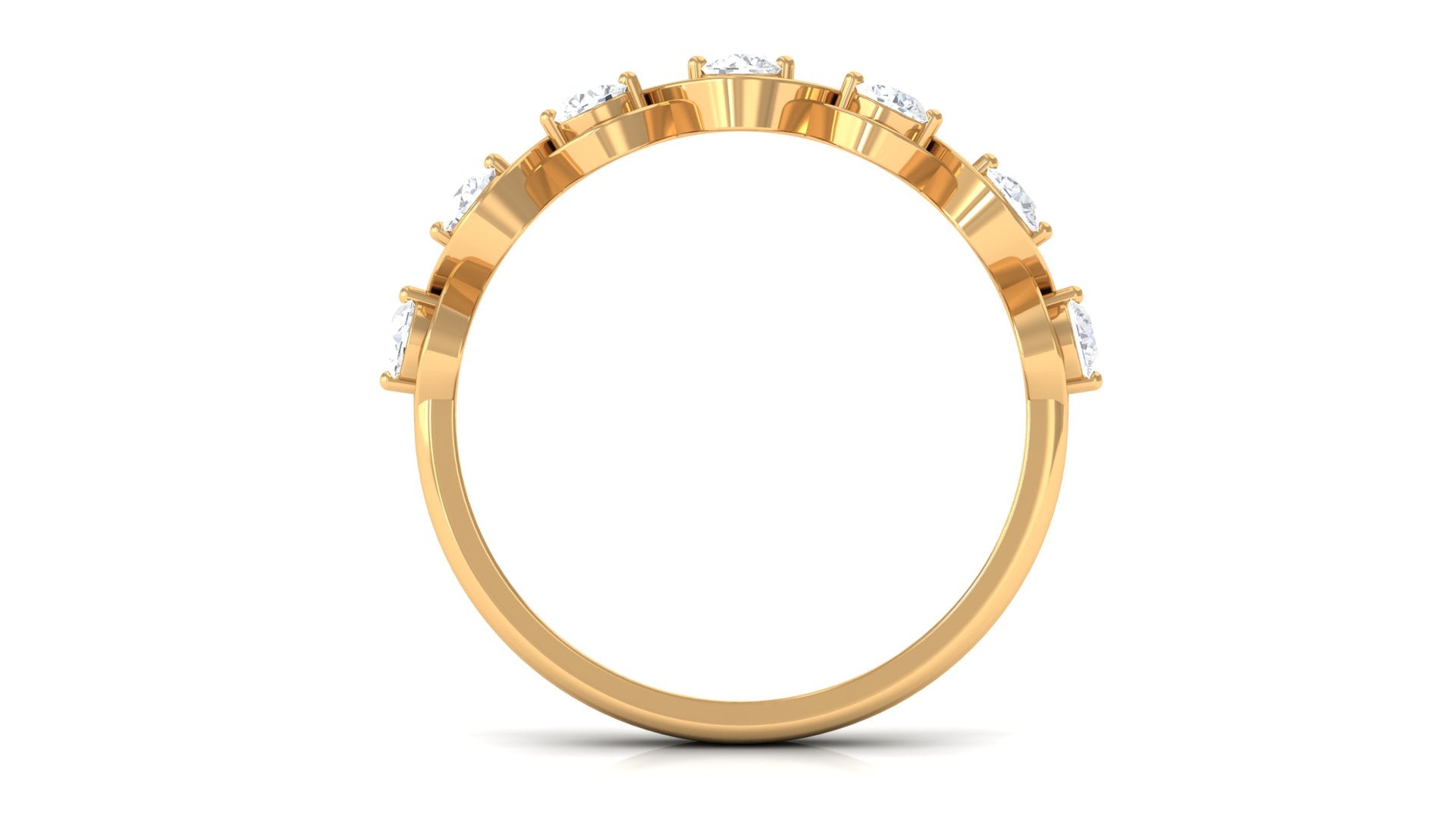 Certified Natural Diamond Half Eternity Ring with Infinity Knot Natural - ( HI-SI ) - Rosec Jewels