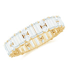 Round and Baguette Cut Moissanite Eternity Wedding Band D-VS1 - Rosec Jewels