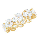Certified Moissanite Leaf Eternity Band Ring for Women D-VS1 - Rosec Jewels