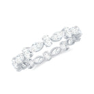 Oval and Marquise Cut Moissanite Stackable Eternity Ring D-VS1 - Rosec Jewels