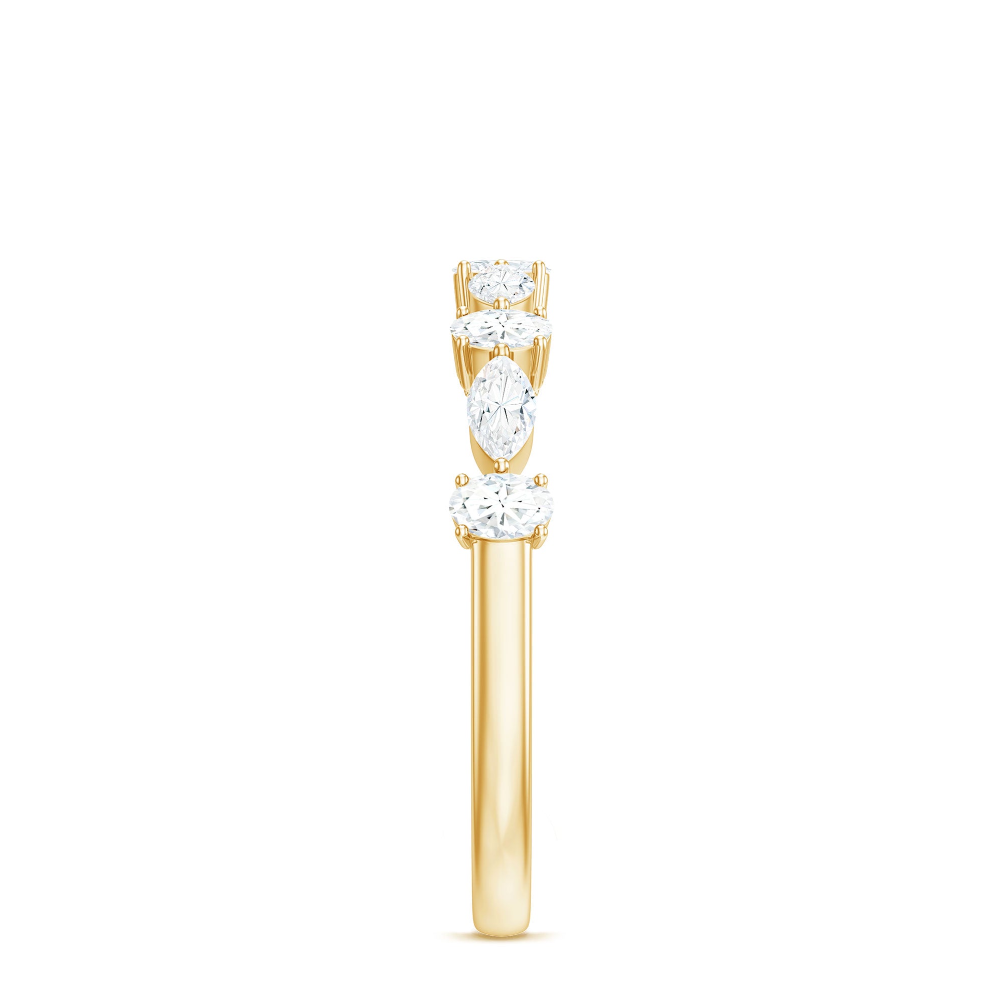 Marquise and Oval Shape Moissanite Half Eternity Ring D-VS1 - Rosec Jewels