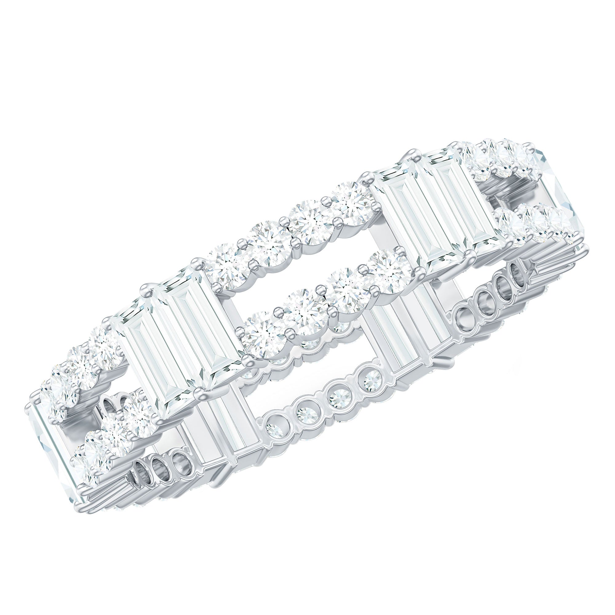 Unique Moissanite Eternity Wedding Band Ring D-VS1 - Rosec Jewels