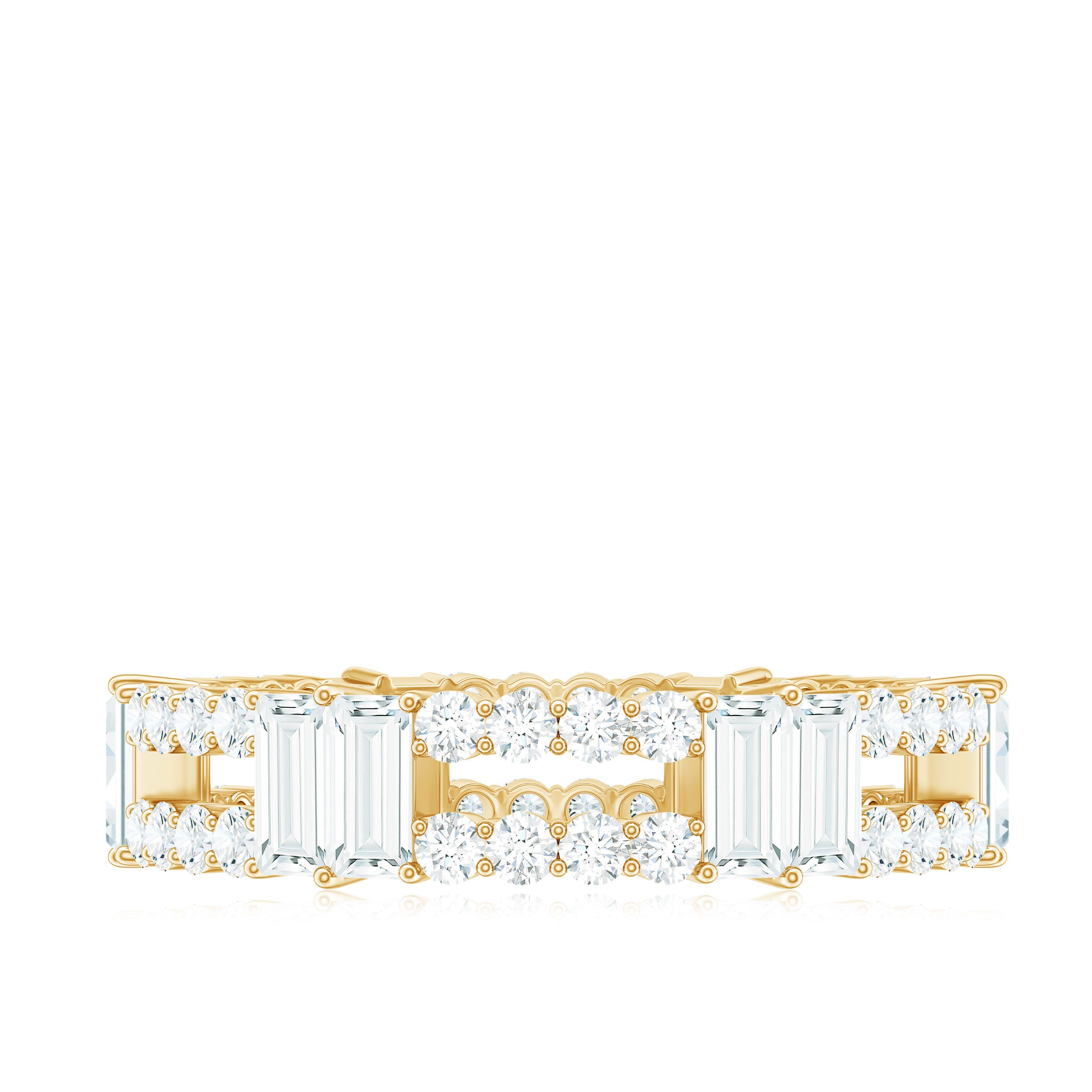 Unique Moissanite Eternity Wedding Band Ring D-VS1 - Rosec Jewels