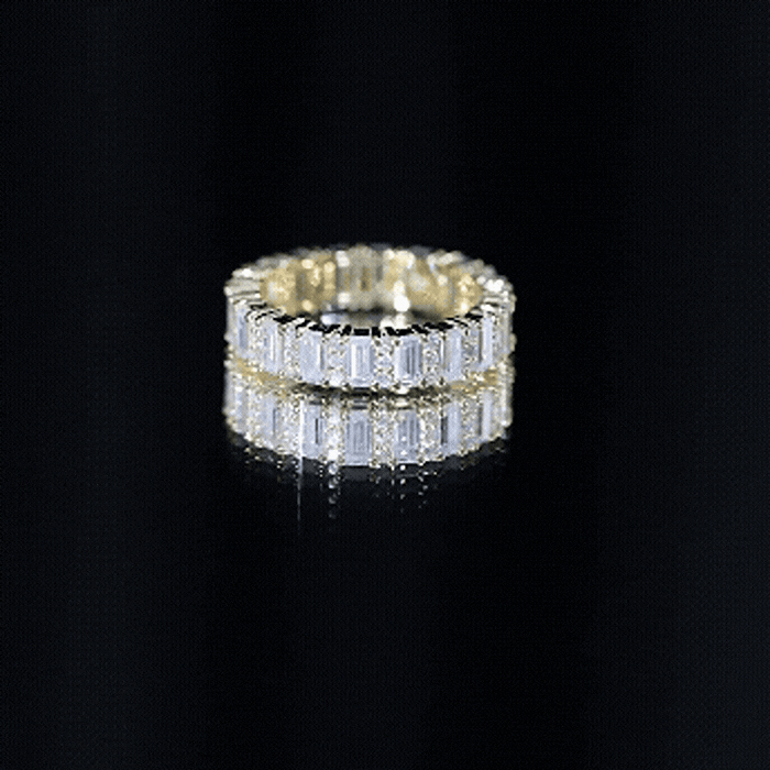 Certified Moissanite Wedding Anniversary Band for Women D-VS1 - Rosec Jewels