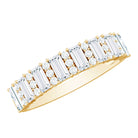 Certified Baguette Moissanite Half Eternity Band Ring for Women D-VS1 - Rosec Jewels