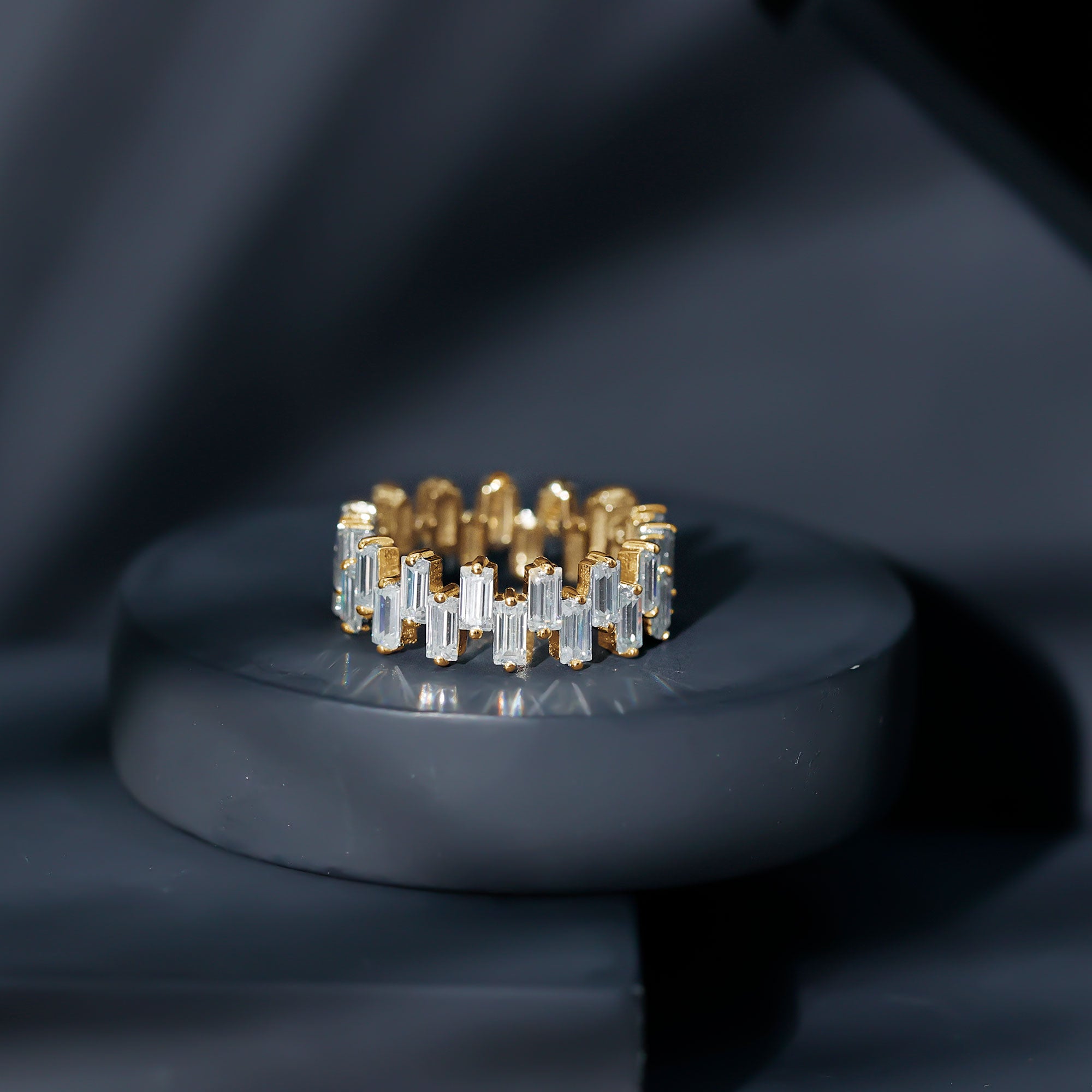 Certified Moissanite Baguette Eternity Band Ring D-VS1 - Rosec Jewels