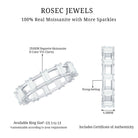 Moissanite Baguette Wedding Band with Certificate D-VS1 - Rosec Jewels