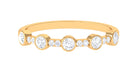 Natural Diamond Half Eternity Ring in Bezel Setting Natural - ( HI-SI ) - Rosec Jewels