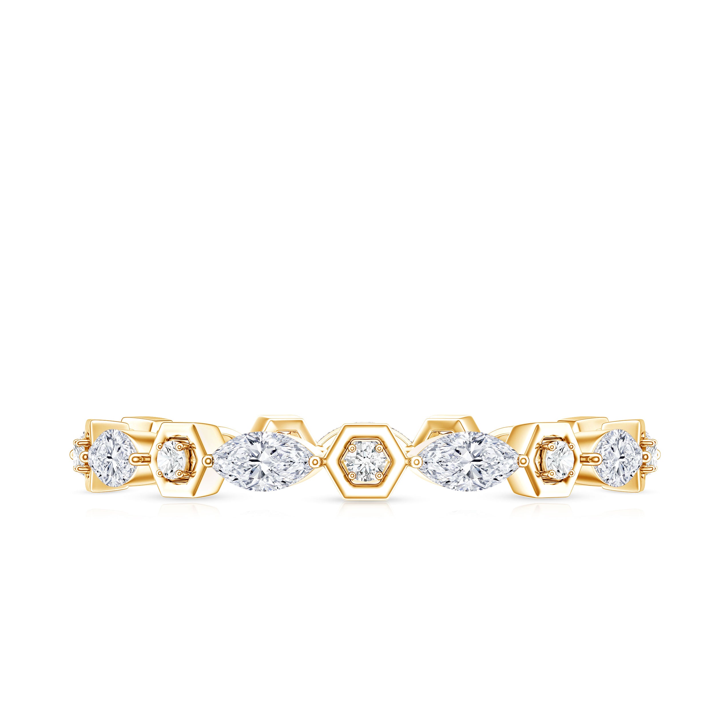 Certified Moissanite Contemporary Eternity Ring D-VS1 - Rosec Jewels