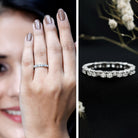 Certified Moissanite Full Eternity Band Ring For Her D-VS1 - Rosec Jewels