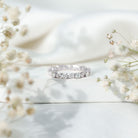 Certified Moissanite Eternity Wedding Band Ring in Prong Setting D-VS1 - Rosec Jewels