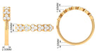 Certified Natural Diamond Heart Eternity Ring in East West Style Natural - ( HI-SI ) - Rosec Jewels