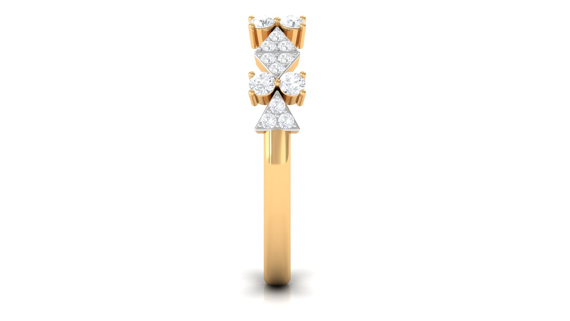 Art Deco Inspired Diamond Half Eternity Ring for Women Natural - ( HI-SI ) - Rosec Jewels
