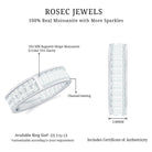 Certified Moissanite Wide Eternity Wedding Band D-VS1 - Rosec Jewels