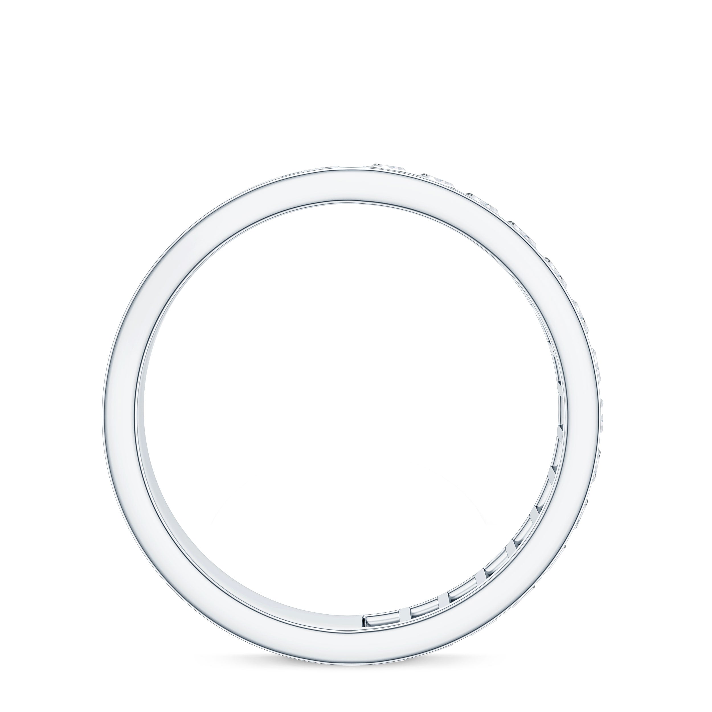 Certified Moissanite Wide Eternity Wedding Band D-VS1 - Rosec Jewels
