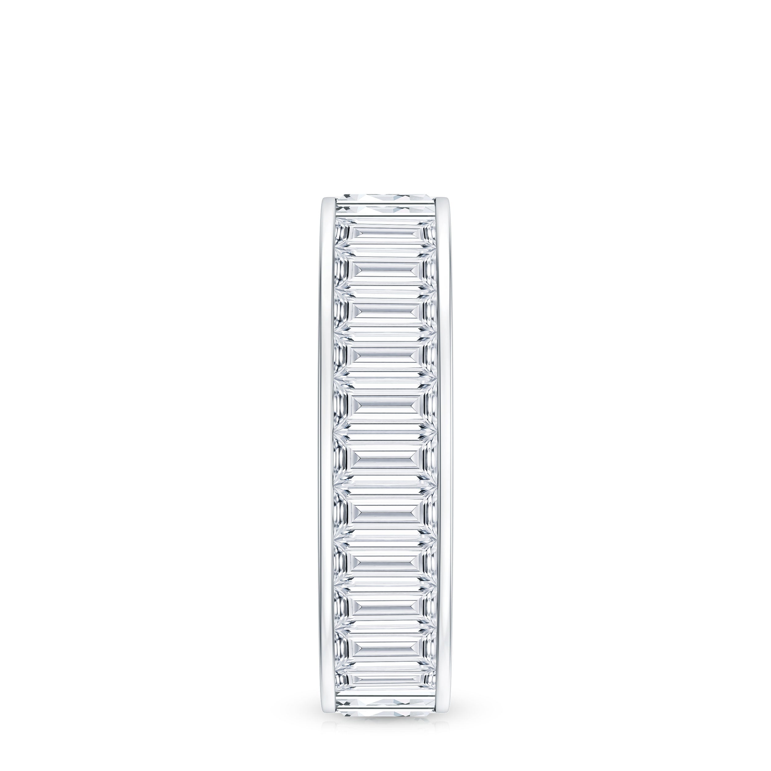 Certified Moissanite Wide Eternity Wedding Band D-VS1 - Rosec Jewels