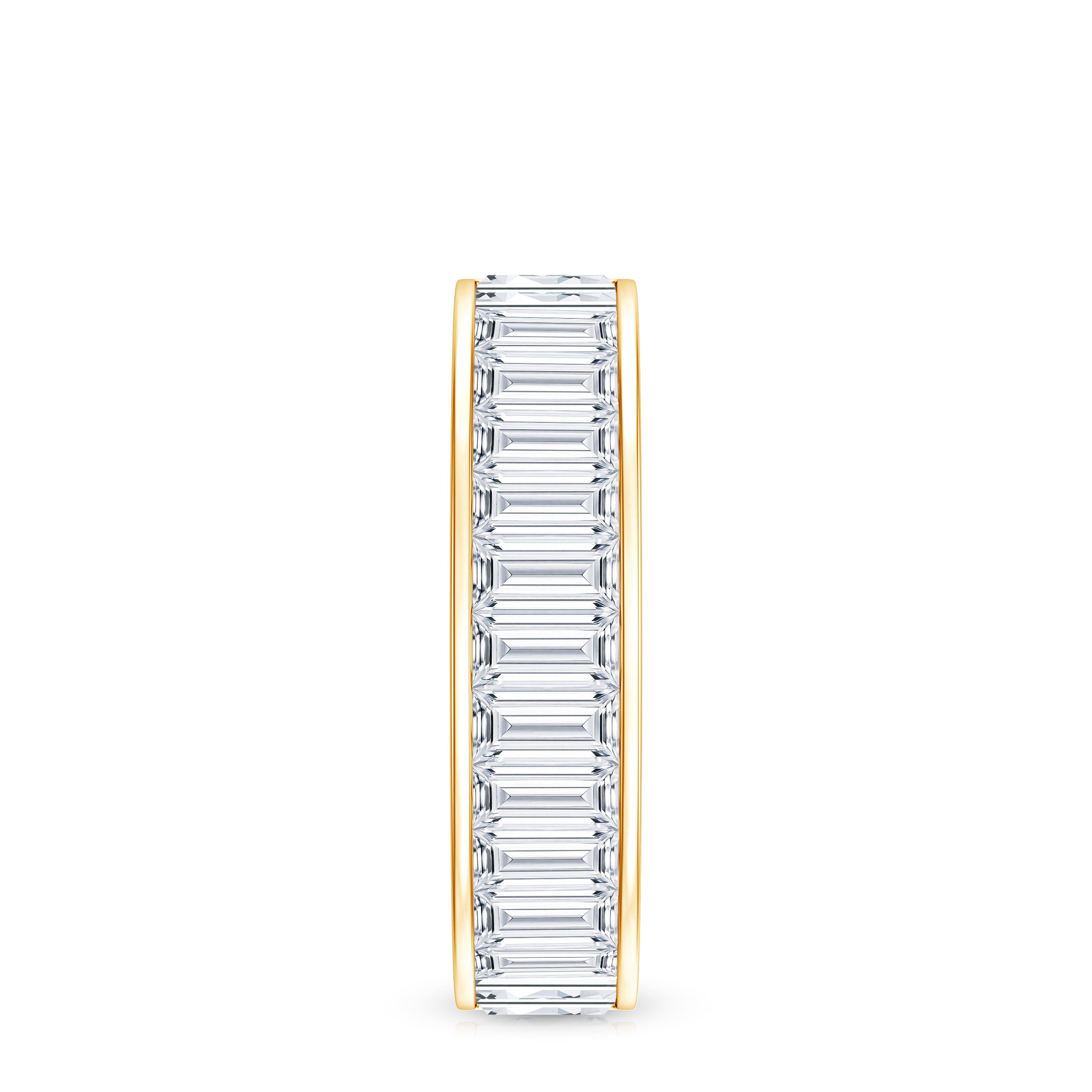 Certified Moissanite Wide Eternity Wedding Band D-VS1 - Rosec Jewels