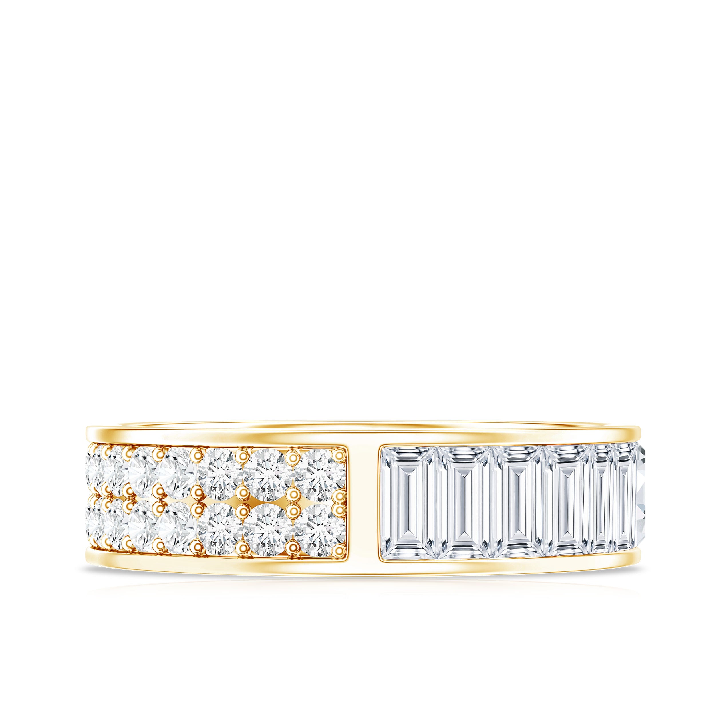 Certified Moissanite Wide Eternity Wedding Band D-VS1 - Rosec Jewels