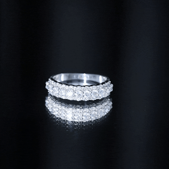 Classic Moissanite Half Eternity Wedding Band Ring D-VS1 - Rosec Jewels