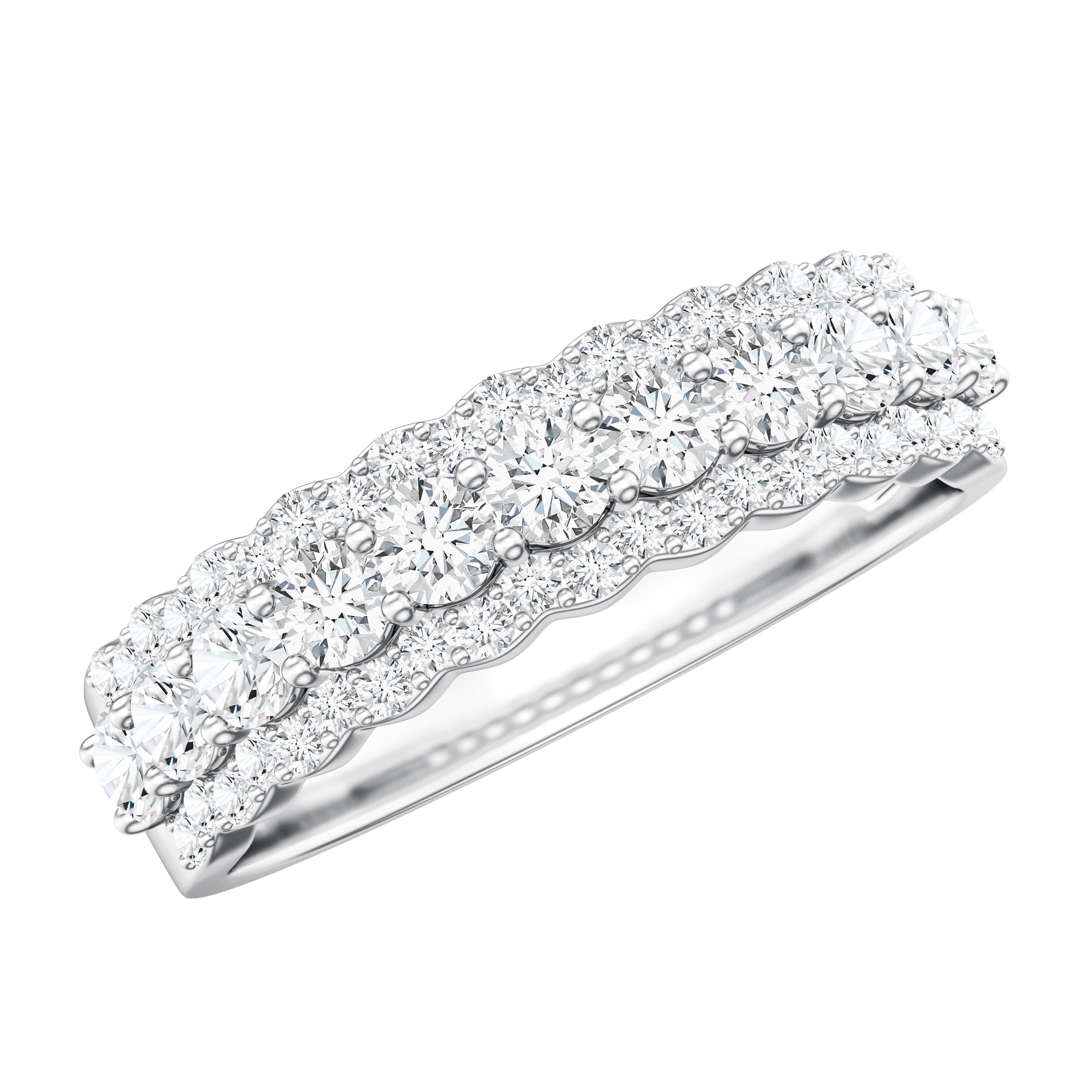 Classic Moissanite Half Eternity Wedding Band Ring D-VS1 - Rosec Jewels