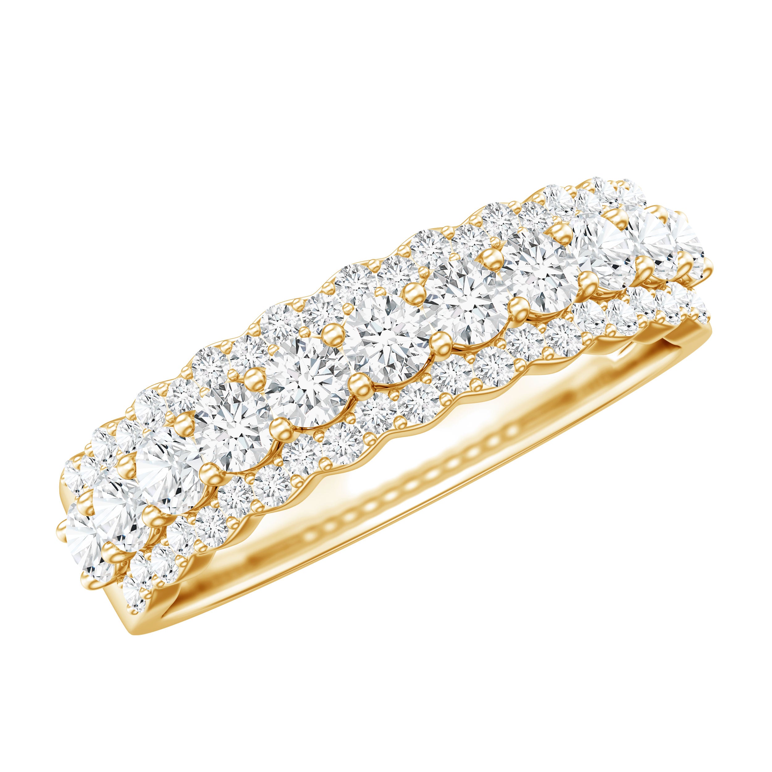 Classic Moissanite Half Eternity Wedding Band Ring D-VS1 - Rosec Jewels