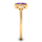 Designer 1.2 Carat Princess Cut Amethyst Engagement Ring with Diamond AAA - Rosec Jewels