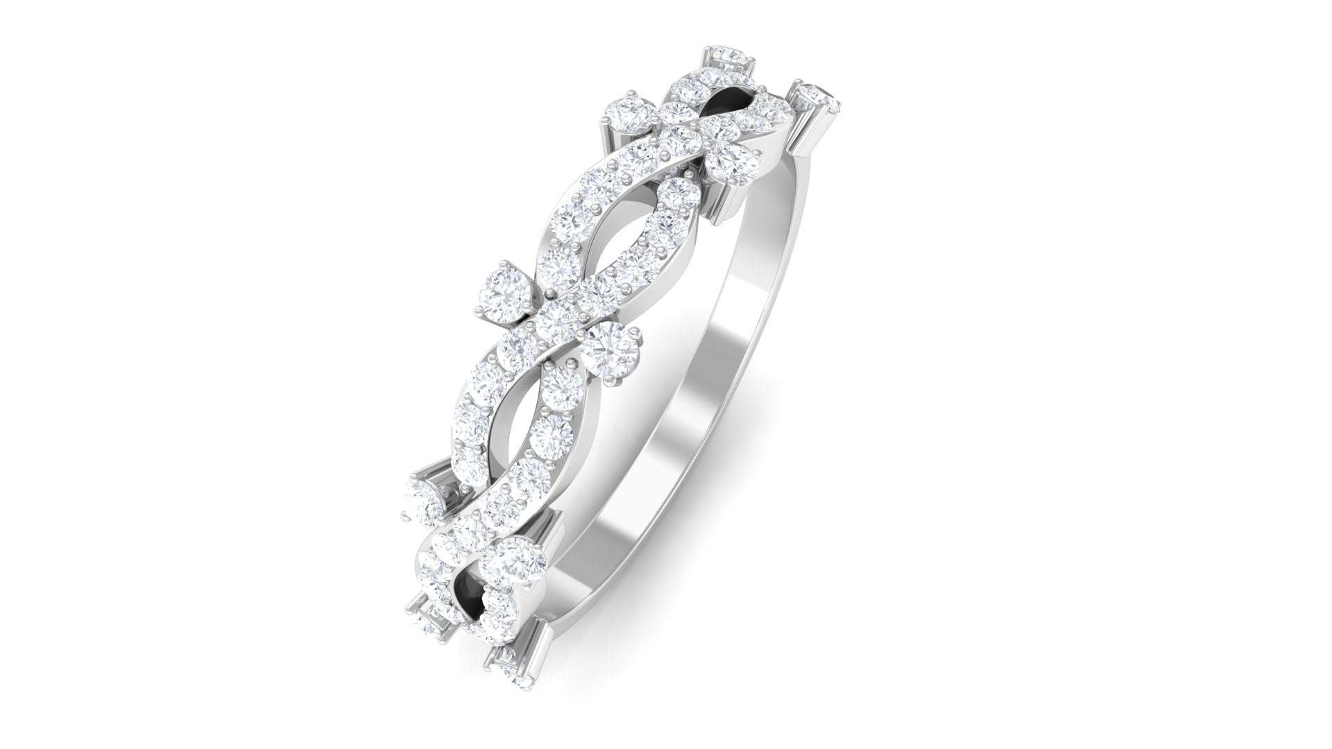 Designer Natural Diamond Infinity Half Eternity Ring Natural - ( HI-SI ) - Rosec Jewels