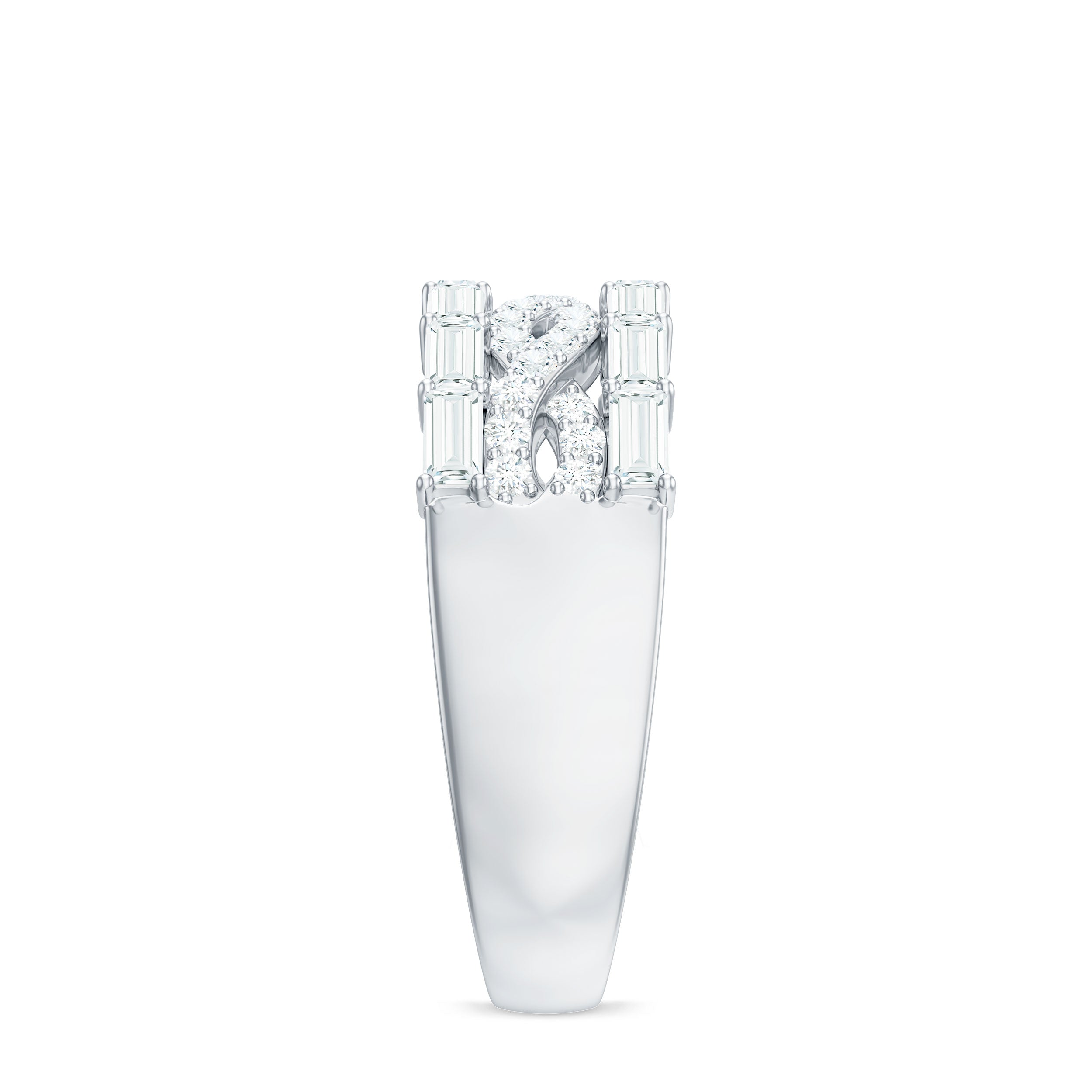 Infinity Style Moissanite Half Eternity Band Ring D-VS1 - Rosec Jewels