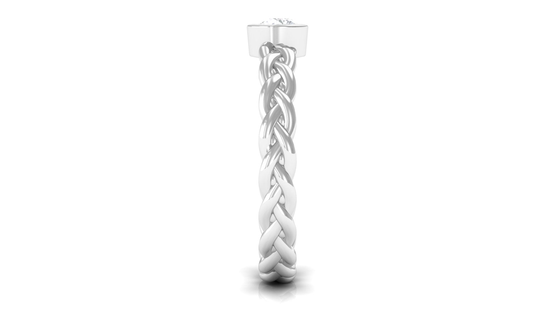 Real Diamond Promise Ring with Braided Shank Natural - ( HI-SI ) - Rosec Jewels