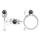 Rosec Jewels-Designer Tahitian Pearl Engagement Ring with Diamond