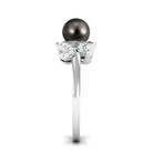 Rosec Jewels-Designer Tahitian Pearl Engagement Ring with Diamond