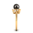 Rosec Jewels-Designer Tahitian Pearl Engagement Ring with Diamond