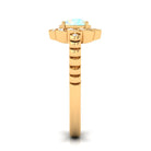 Ethiopian Opal and Diamond Flower Engagement Ring Ethiopian Opal - ( AAA ) - Quality - Rosec Jewels