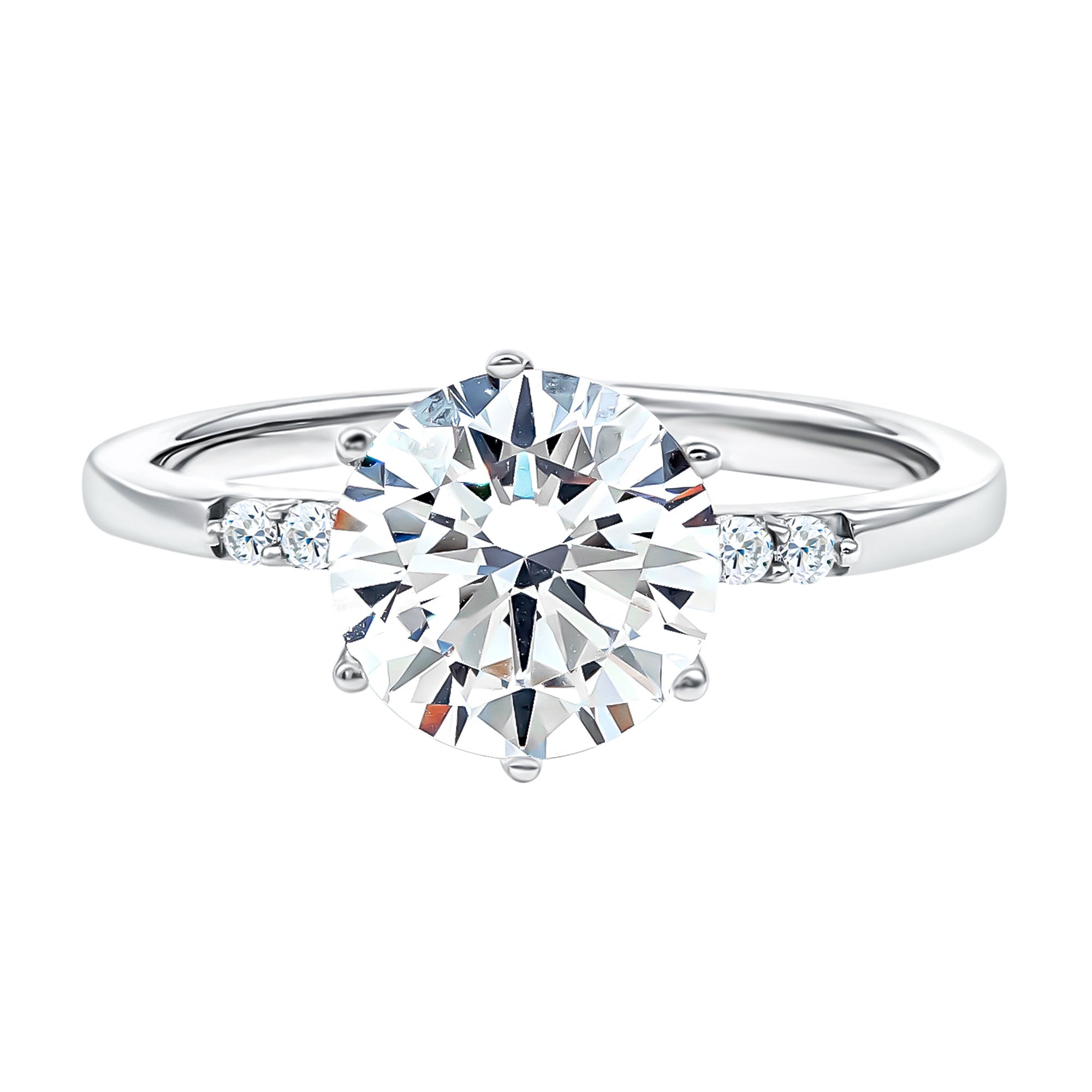 Rosec Jewels-Round Cut 9 MM Lab Grown Diamond Solitaire Engagement Ring