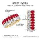 Pear Lab Grown Ruby and Diamond Wedding Anniversary Band AAAA - Rosec Jewels