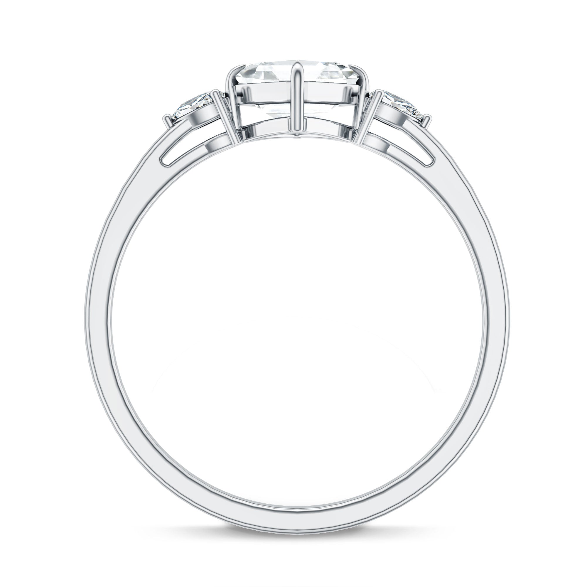 Rosec Jewels-0.7 Carat Asscher Cut Lab Grown Diamond Engagement Ring with Certificate