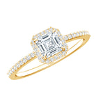 Vintage Looking Lab Grown Diamond Asscher Cut Engagement Ring Lab - ( EF-VS ) - Rosec Jewels