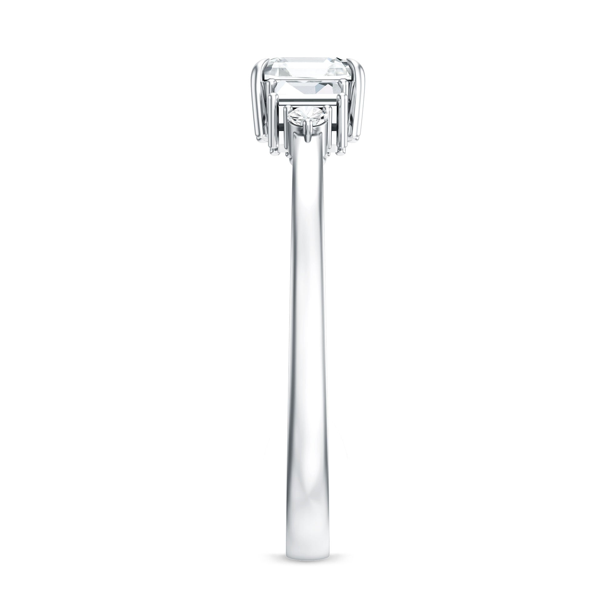 Certified 0.7 Carat Lab Grown Diamond Asscher Cut Engagement Ring Lab - ( EF-VS ) - Rosec Jewels